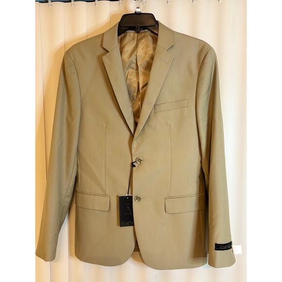 AZARMAN Slim Fit 2 Button Beige Notch Lapel Suit Jacket - Picture 4 of 10
